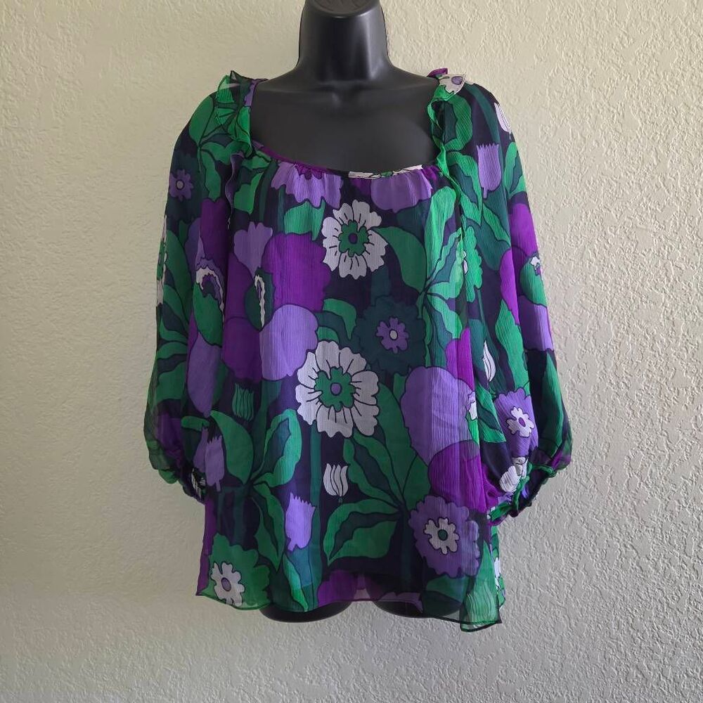 Nanette Lepore Silk Floral Blouse